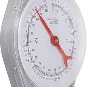 White Dog 110 Lb. Hanging Spring Kitchen Dial Scale, CHIS1772, Silver